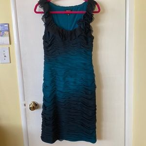 Gorgeous green ombré ruffled dress